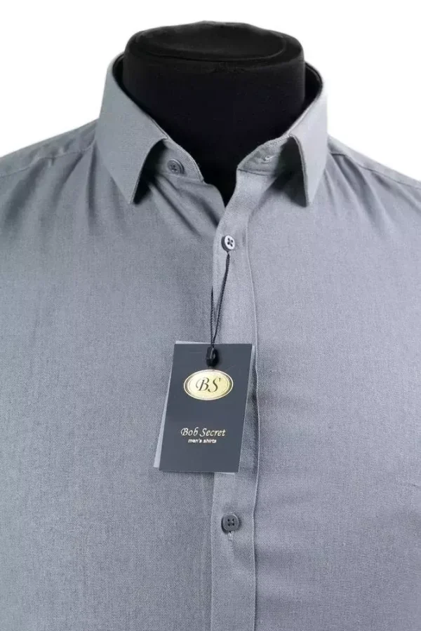 Сорочка чоловіча сіра однотонна з котону