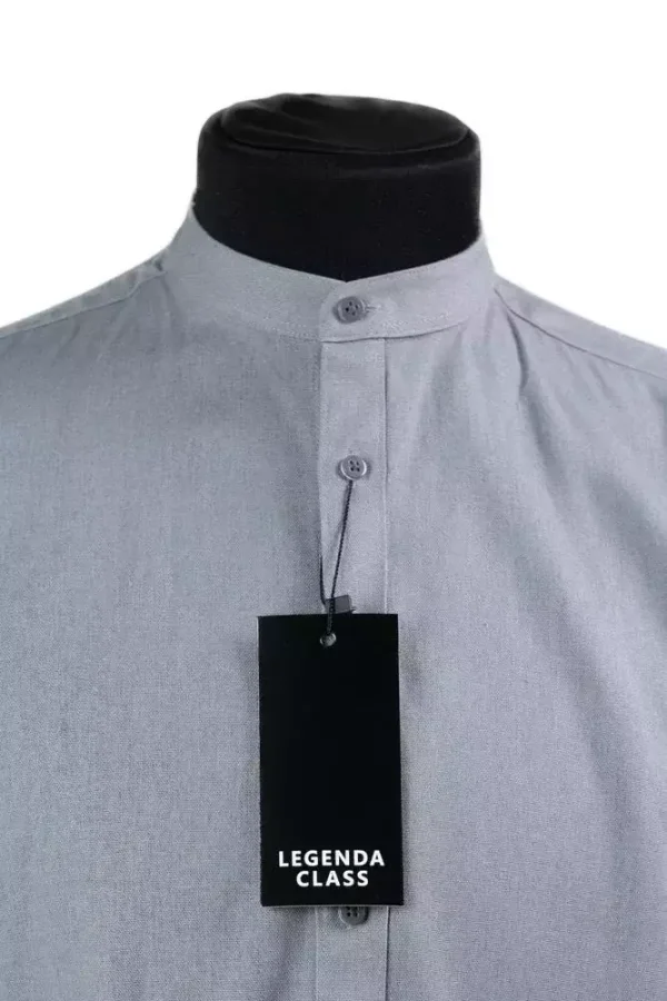 Сорочка чоловіча сіра однотонна з котону