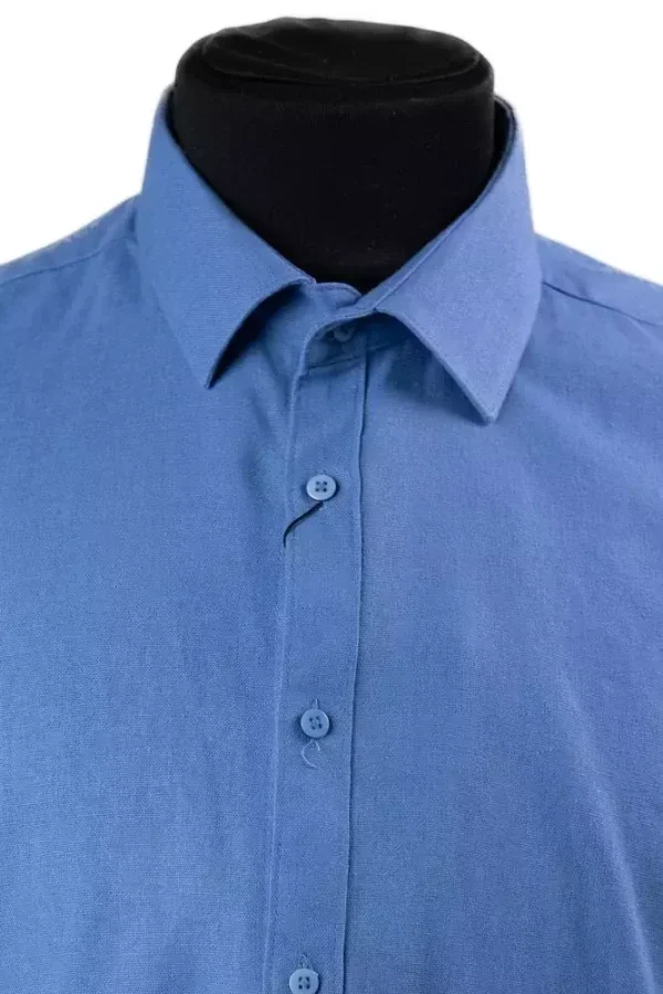 Сорочка чоловіча зелена однотонна з котону