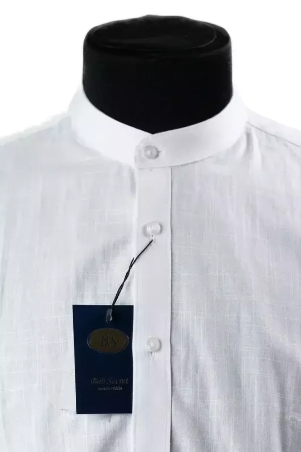 Сорочка чоловіча біла однотонна з котону