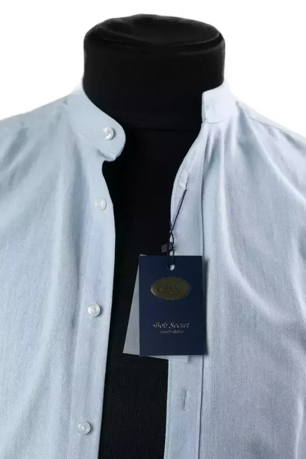 Сорочка чоловіча сіро-голубий однотонна з котону