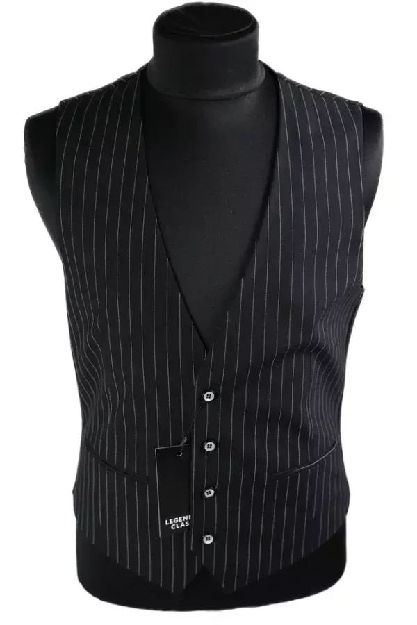 Жилетка чоловіча чорна у смужку