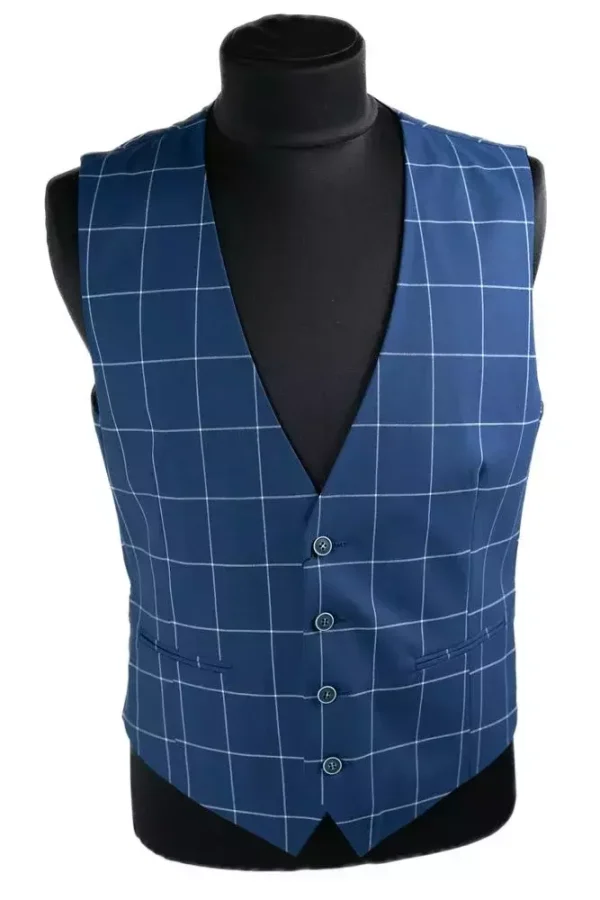 Жилетка чоловіча синя в клітинку