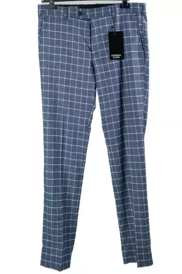 Штани чоловічі блакитні в клітинку
