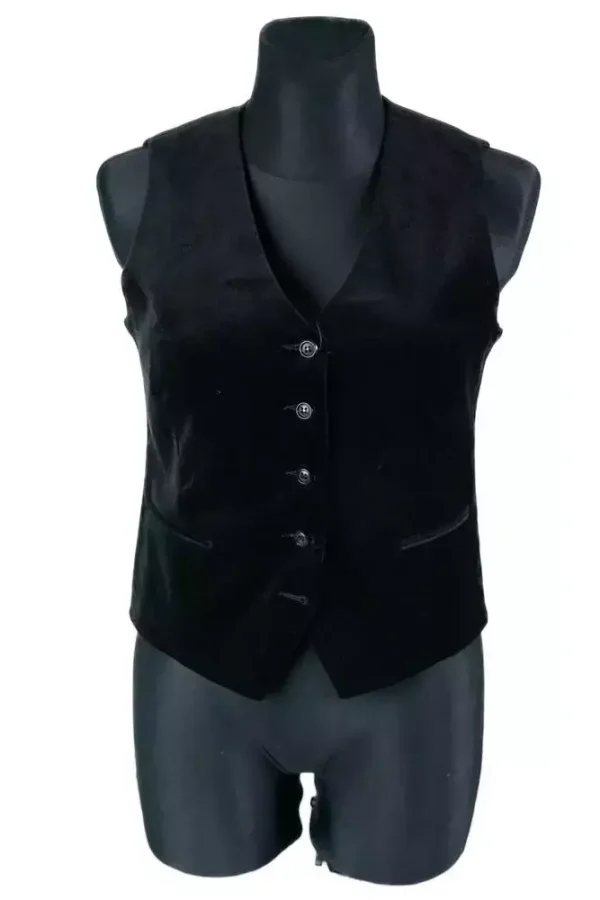 Жилетка жіноча чорна однотонна з велюру