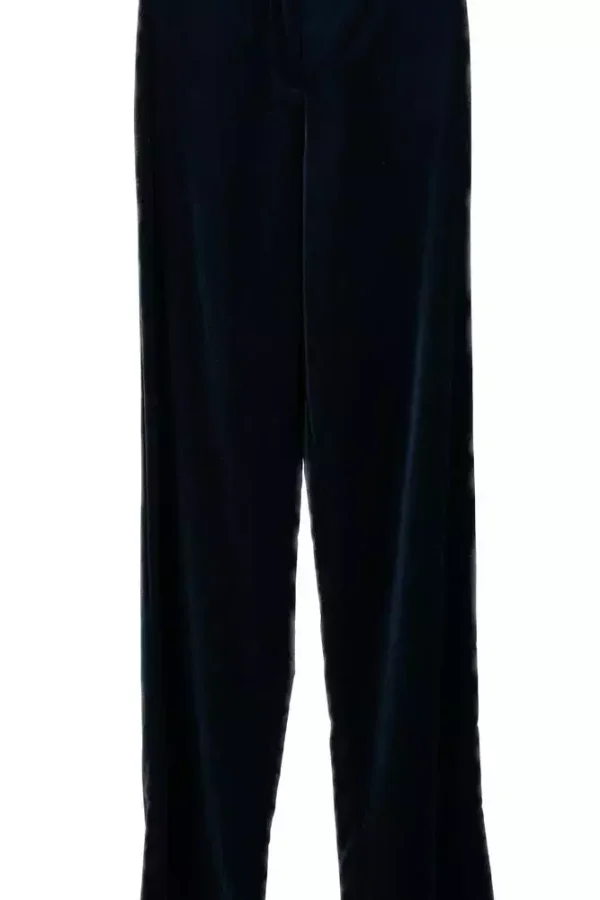 Штани жіночі сині однотонні з велюру