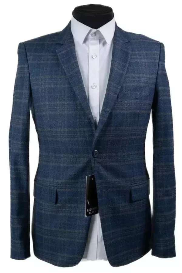 Піджак чоловічий синій в клітинку