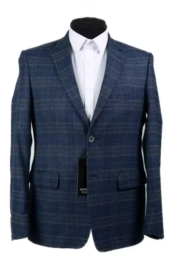 Піджак чоловічий синій в клітинку
