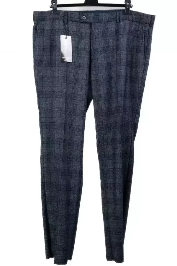 Штани чоловічі сірі в клітинку з вовни