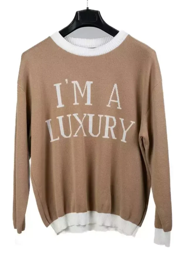 Джемпер жіночий бежевий з написом