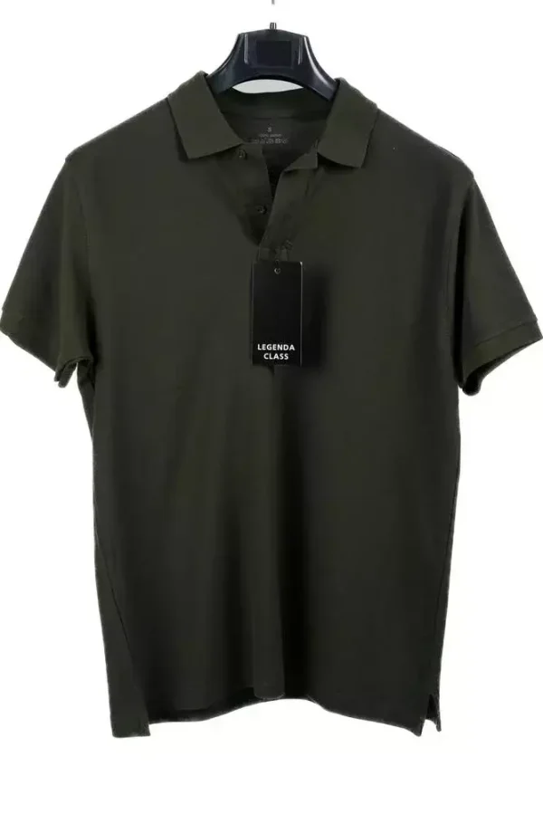 Поло чоловіче зелене однотонне