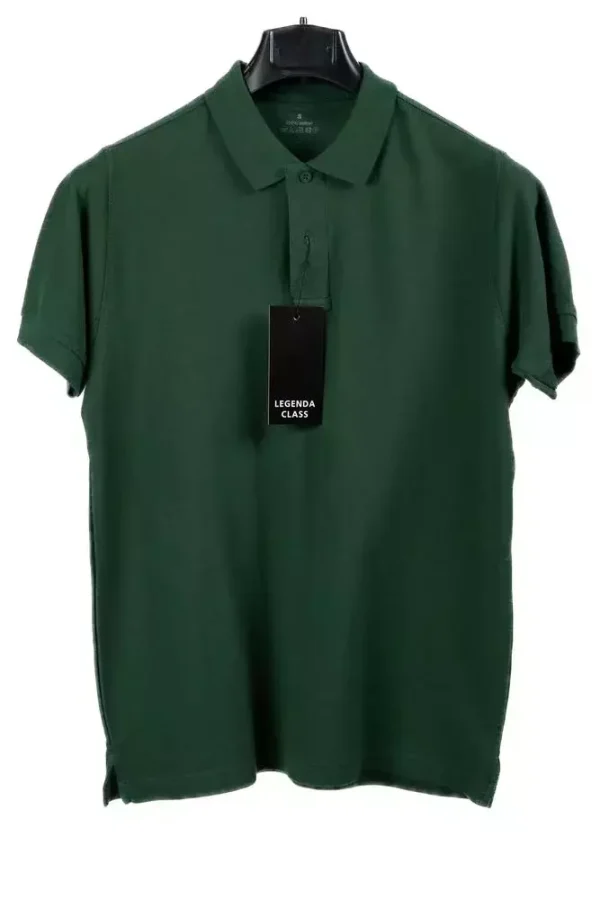 Поло чоловіче зелене однотонне