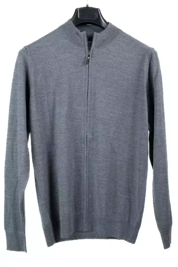 Светр чоловічий сірий на блискавці