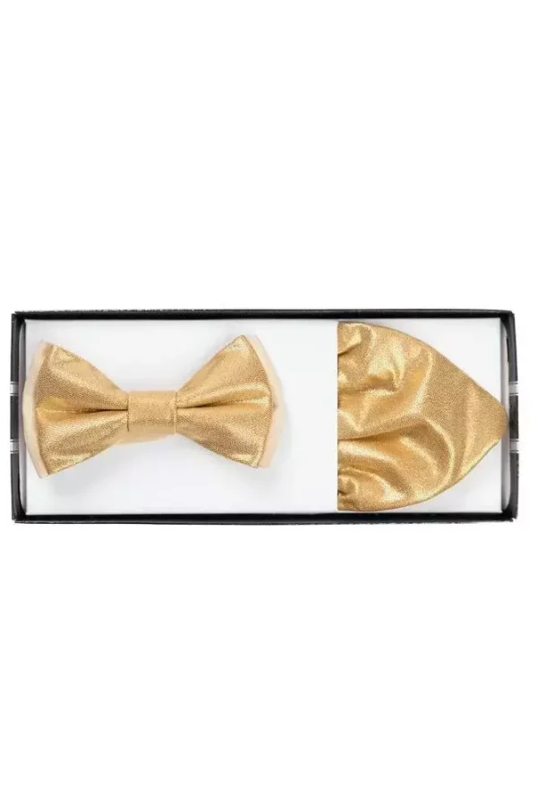 Комплект підтяжок і метелика жовтий однотонний