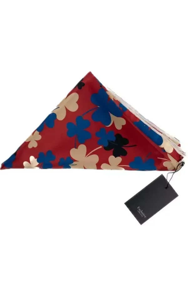 Хустка жіноча червона з орнаментом 90 x 90 см