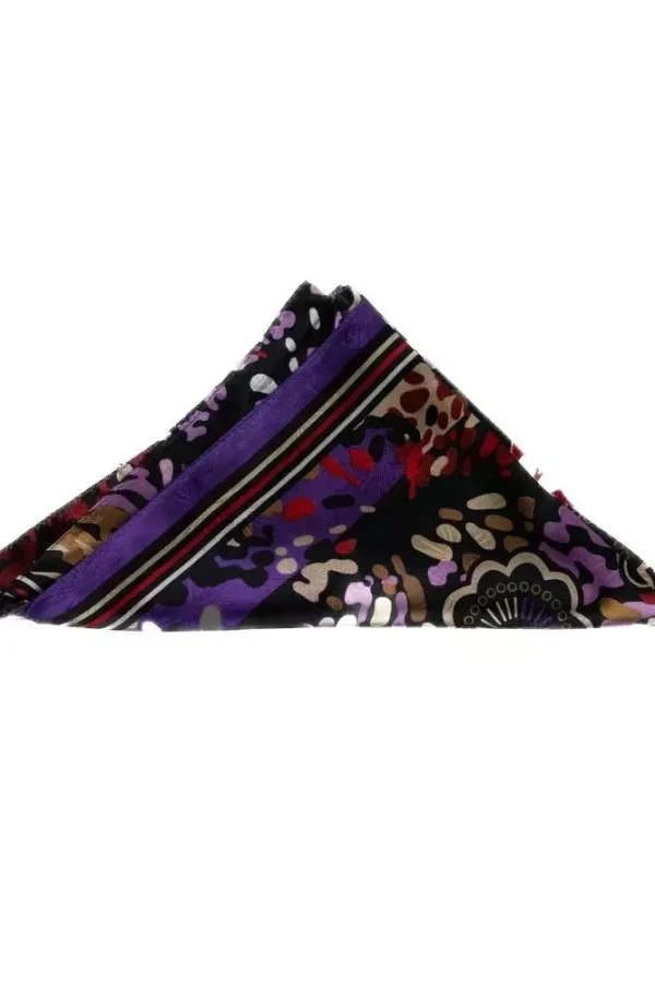 Хустка жіноча фіолетова з орнаментом 50 x 50 см