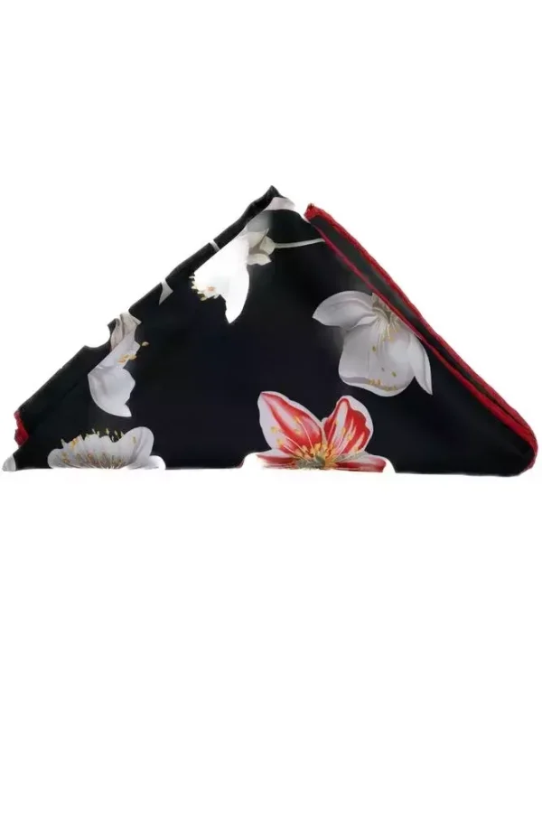 Хустка жіноча чорна з орнаментом 90 x 90 см