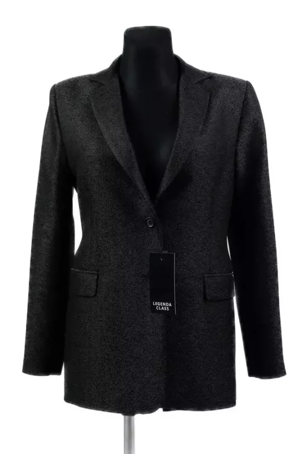 Піджак жіночий чорний з візерунком кашка