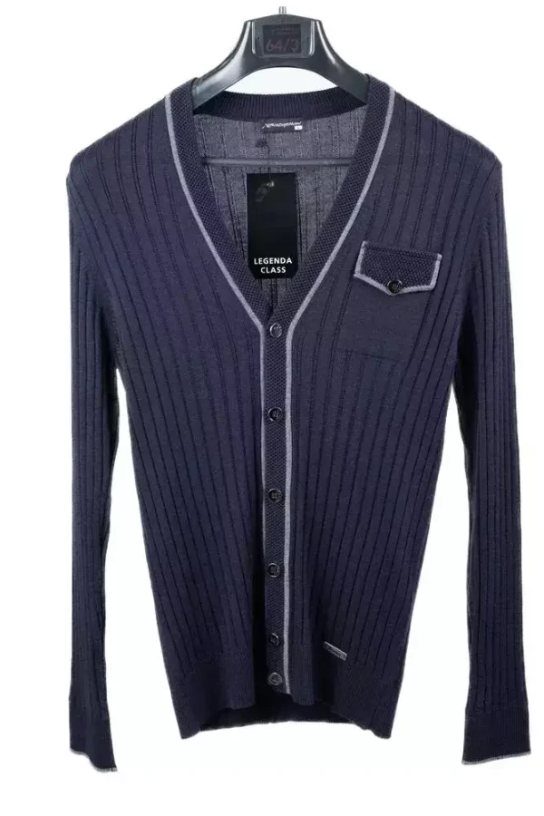 Светр чоловічий синій однотонний