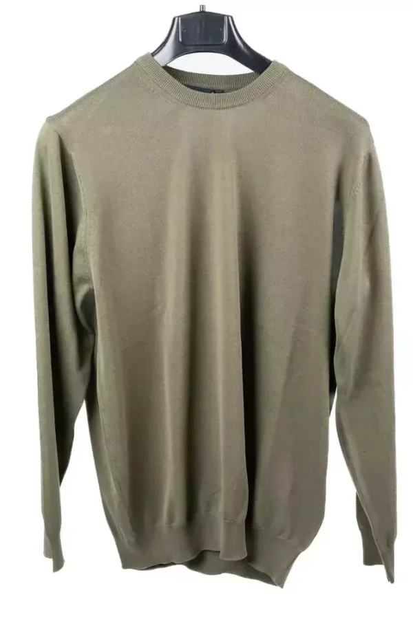 Светр чоловічий зелений однотонний