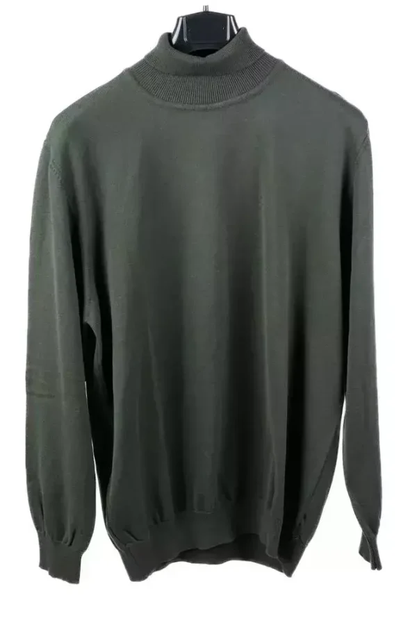 Светр чоловічий зелений однотонний