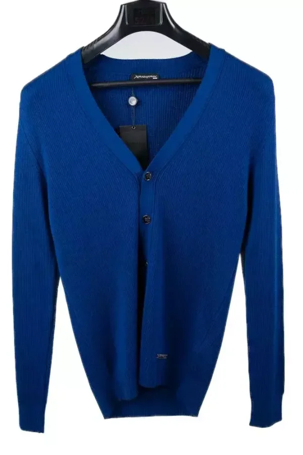 Светр чоловічий синій однотонний