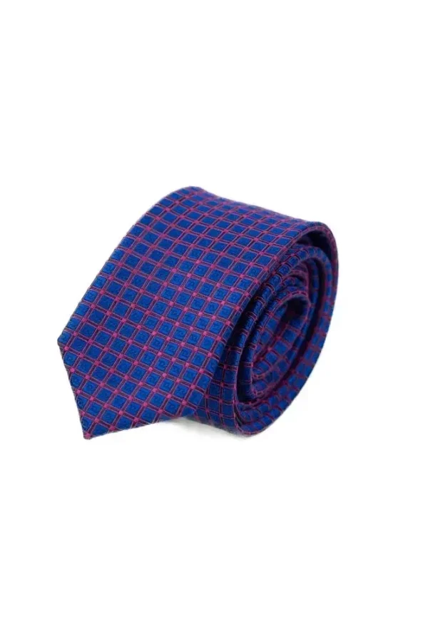 Краватка фіолетова в клітинку довжина 150 см, ширина 6 см