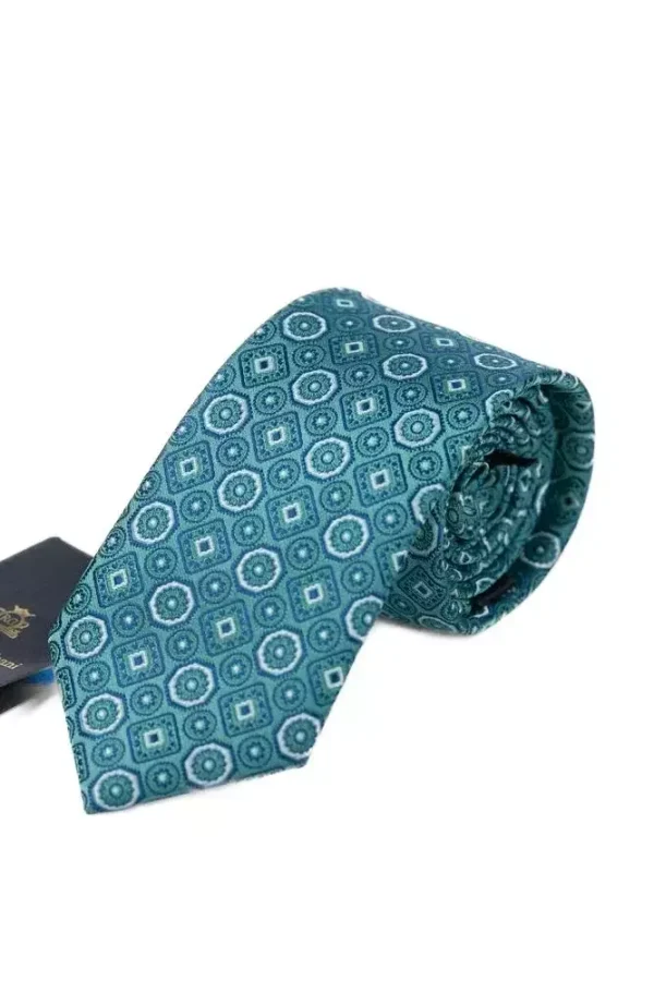 Краватка зелена з абстрактним принтом