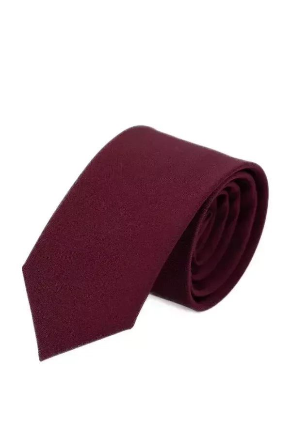 Краватка бордова однотонна довжина 140 см, ширина 7 см