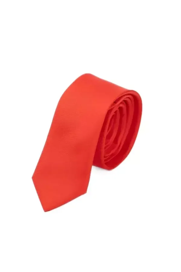 Краватка червона однотонна довжина 145 см, ширина 5 см