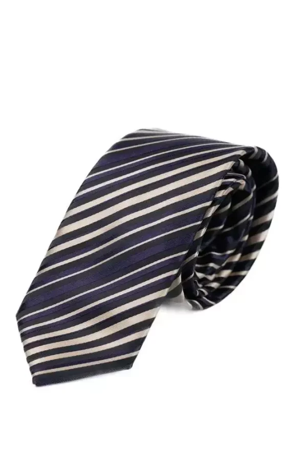 Краватка чорна у смужку довжина 155 см, ширина 7 см