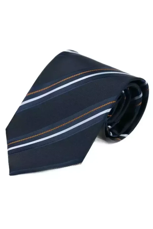 Краватка чорна у смужку довжина 150 см, ширина 11 см