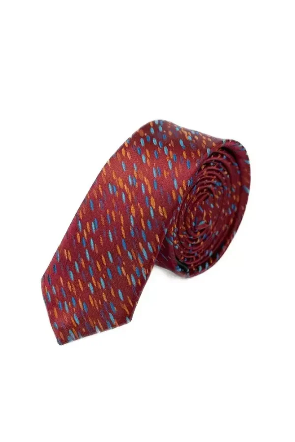 Краватка червона з абстрактним принтом