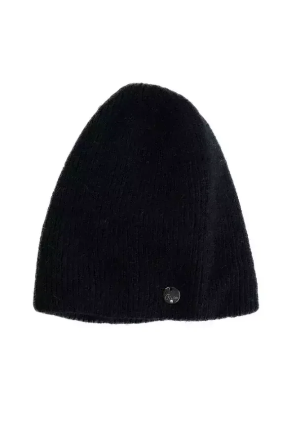 Шапка жіноча чорна однотонна