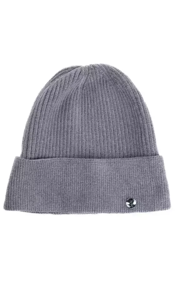 Шапка жіноча сіра однотонна