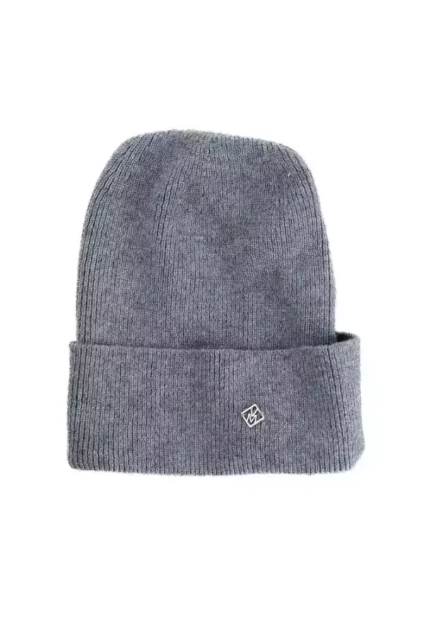 Шапка жіноча сіра однотонна