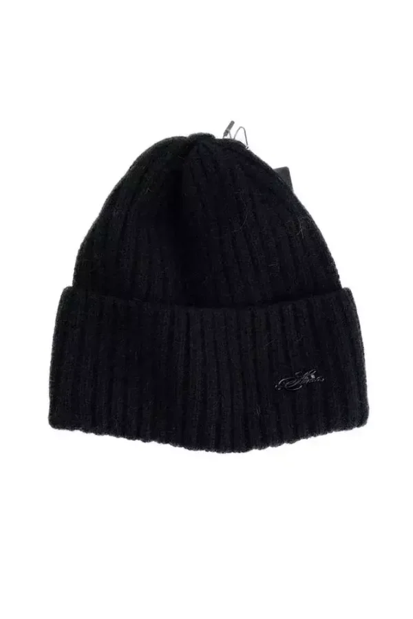 Шапка жіноча чорна однотонна