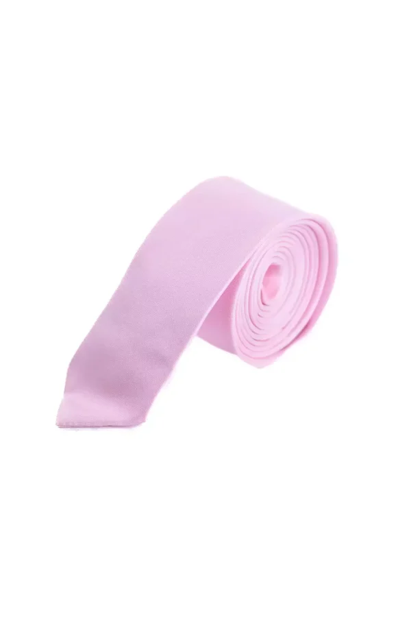 Краватка рожева однотонна довжина 140 см, ширина 5.5 см