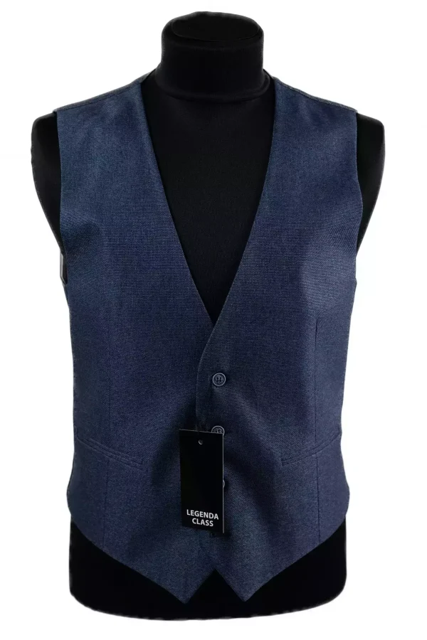 Жилетка чоловіча синя однотонна