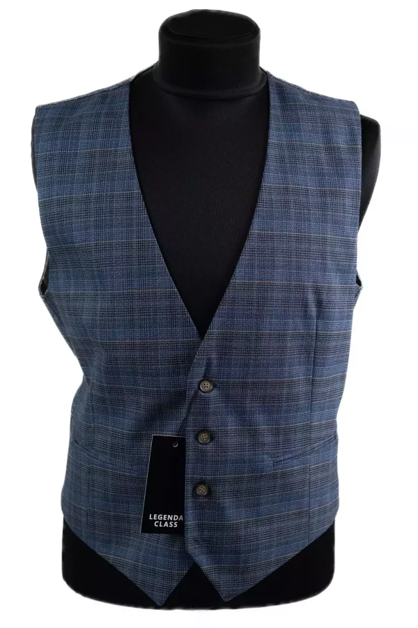 Жилетка чоловіча синя в клітинку