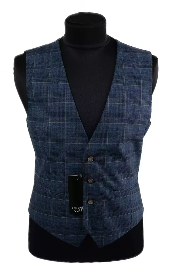 Жилетка чоловіча синя в клітинку