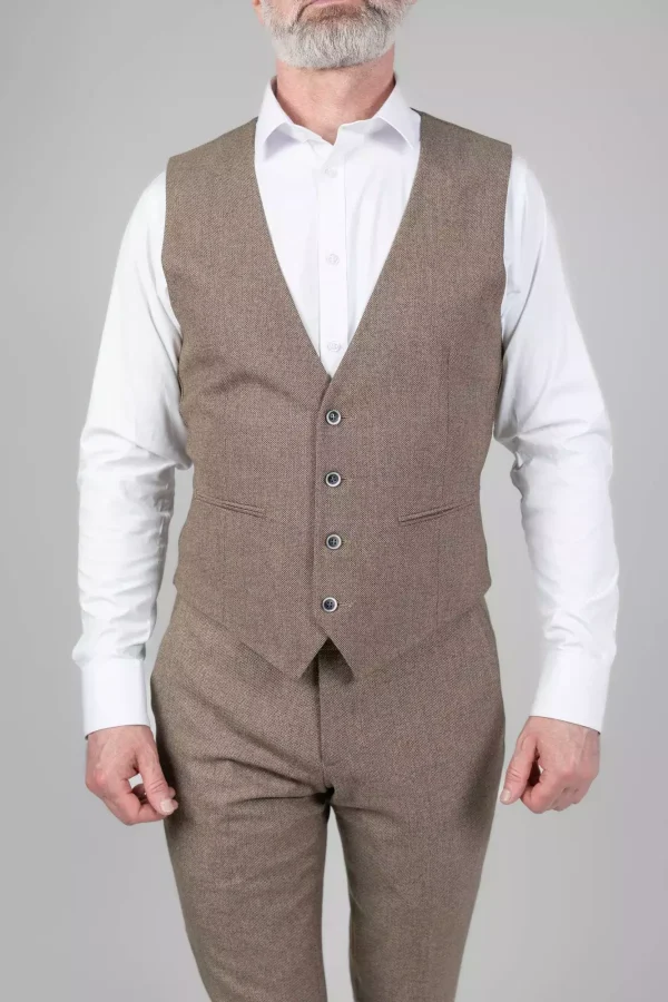 Жилетка чоловіча коричнева однотонна