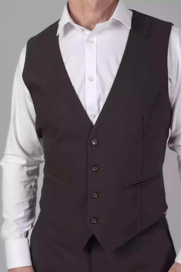 Жилетка чоловіча коричнева однотонна