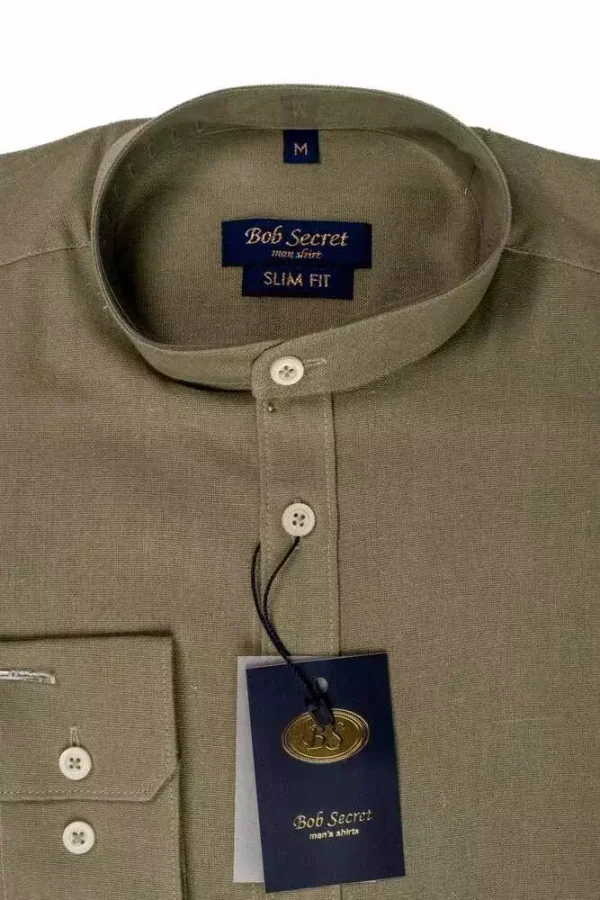 Сорочка чоловіча зелена однотонна