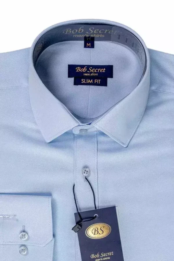 Сорочка чоловіча синя однотонна