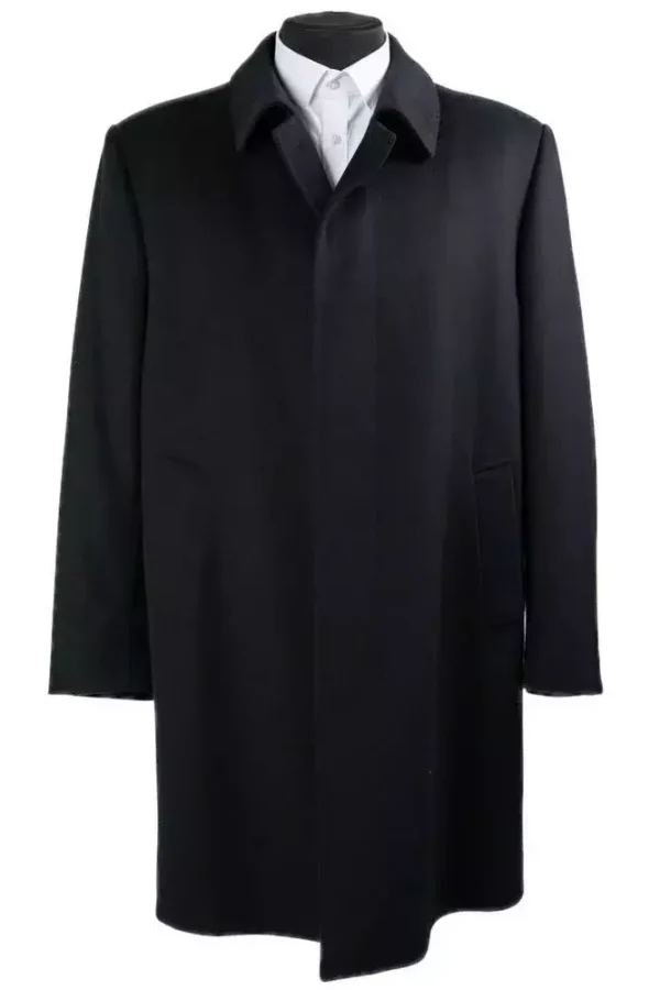 Пальто чоловіче чорне однотонне осінь-зима