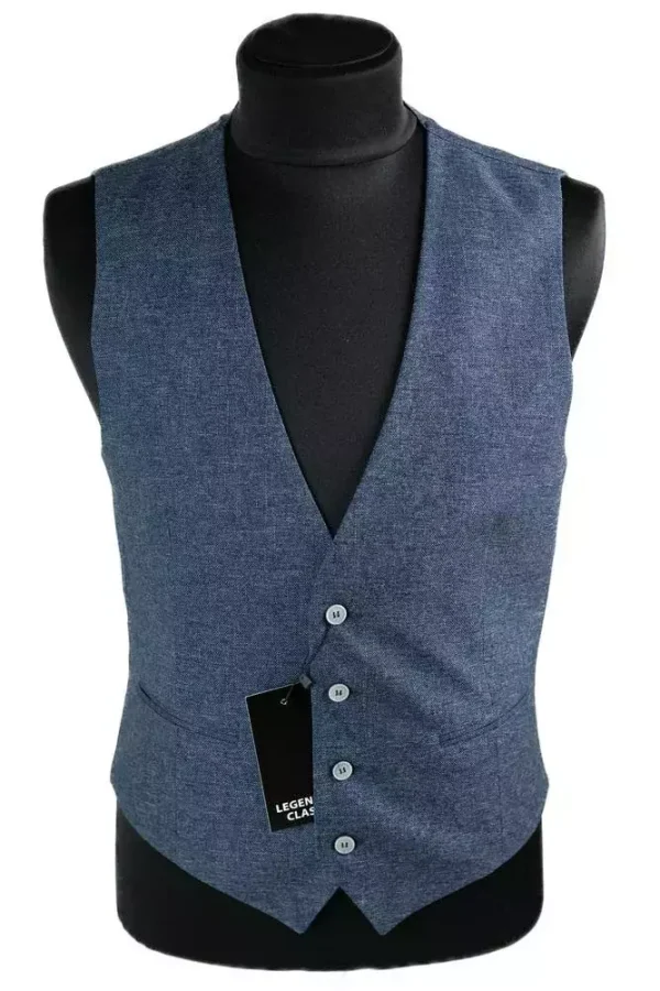 Жилетка чоловіча синя однотонна