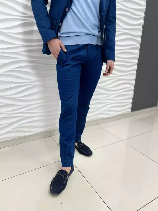 Штани чоловічі сині однотонні з котону
