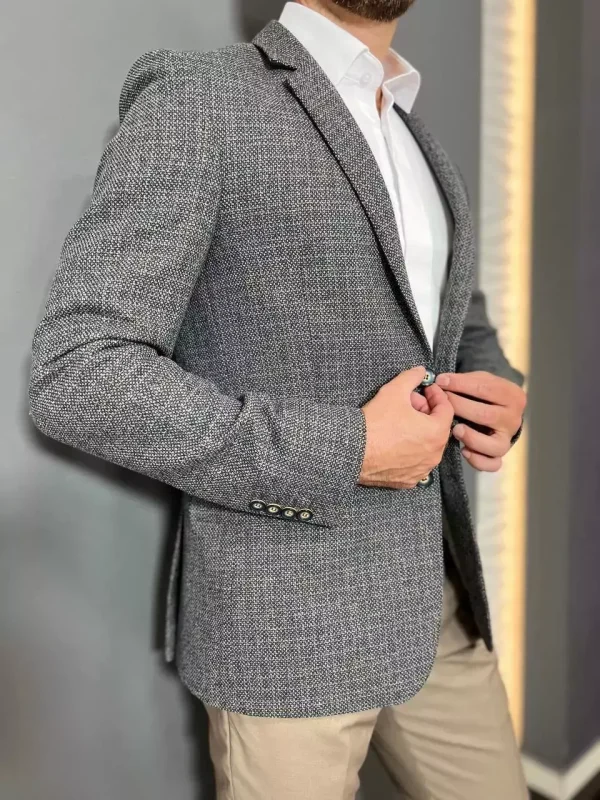 Піджак чоловічий сірий в клітинку