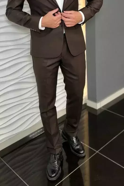 Штани чоловічі коричневі однотонні